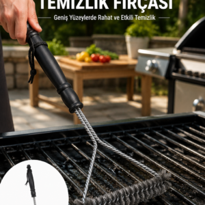 Uzun Saplı Paslanmaz Çelik Izgara Temizlik Fırçası Yeni Nesil