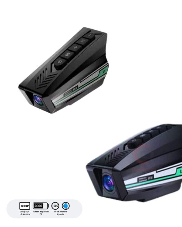 BT16 Dashcam Özellikli Kask Kamerası – WiFi, Sesli Komut, HD Kayıt (Kopya)