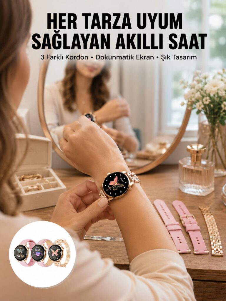 Akıllı Saat – Kalp Atış Takipli, Spor Modlu, Uzun Pil Ömürlü Yeni Nesil