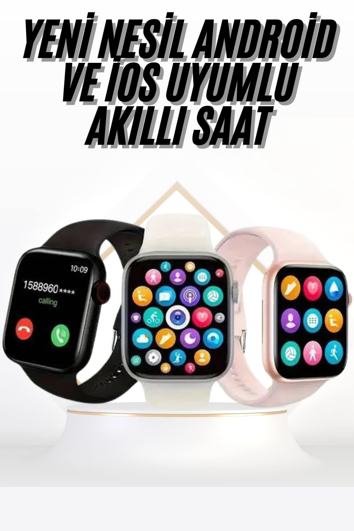 Akıllı Saat Uyku ve Sağlık Takibi Arama Cevaplama 44 MM Amoled Ekran