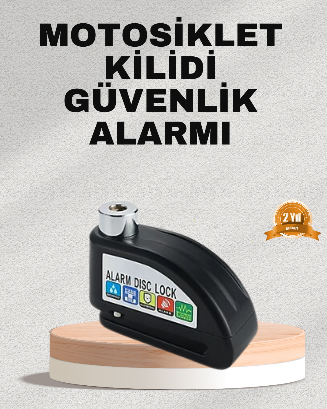 Ekonomik Alarm Disk Kilidi Motosiklet Scooter Bisiklet Güvenlik
