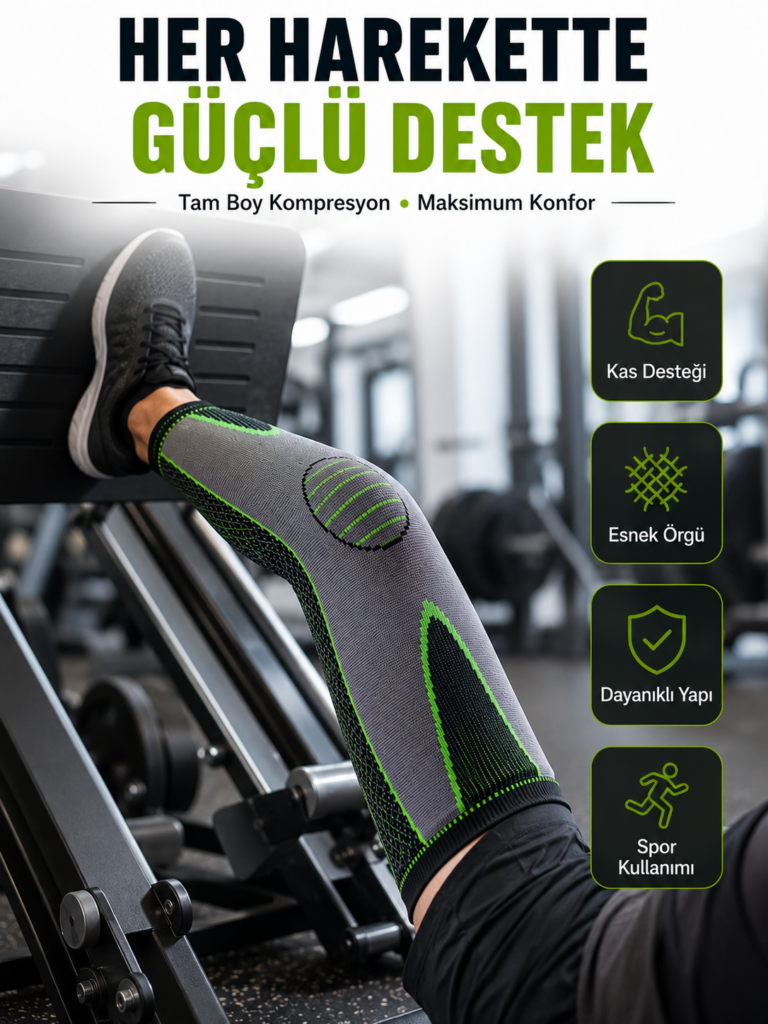 Diz Destekliği Fitness, Koşu ve Antrenman İçin Kompresyon Dizlik
