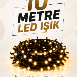 10 Metre LED Işıklı Dekoratif Parti ve Kutlama Aydınlatması
