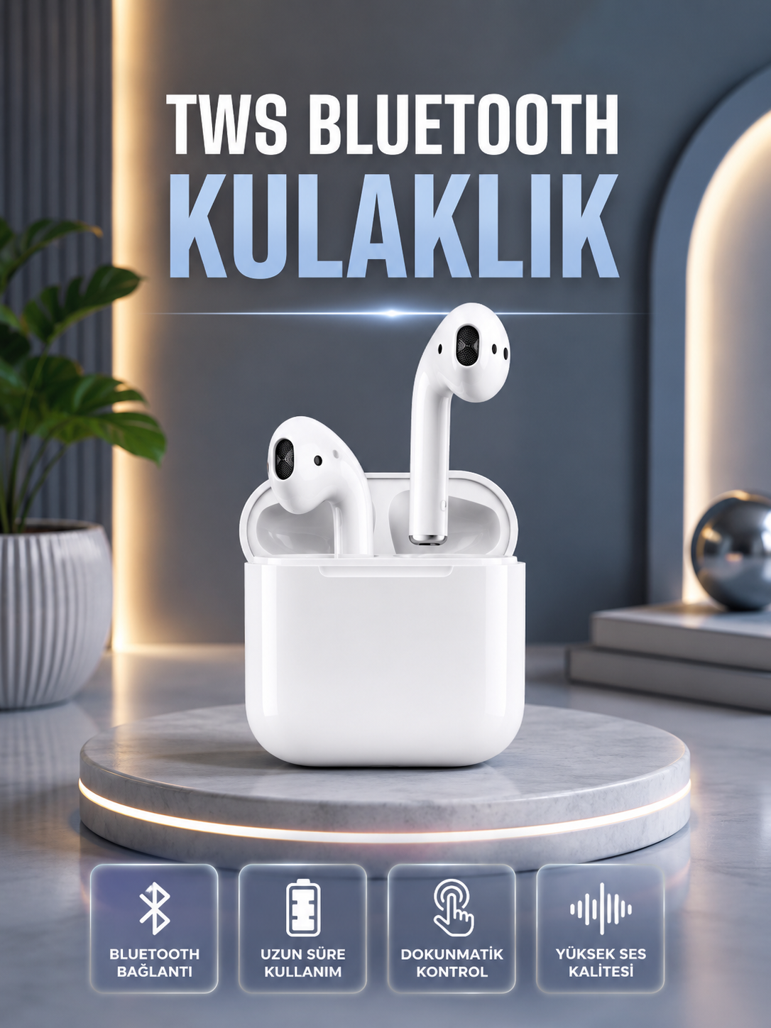 2.Nesil Kablosuz Bluetooth Kulaklık Uzun Pil Ömrü