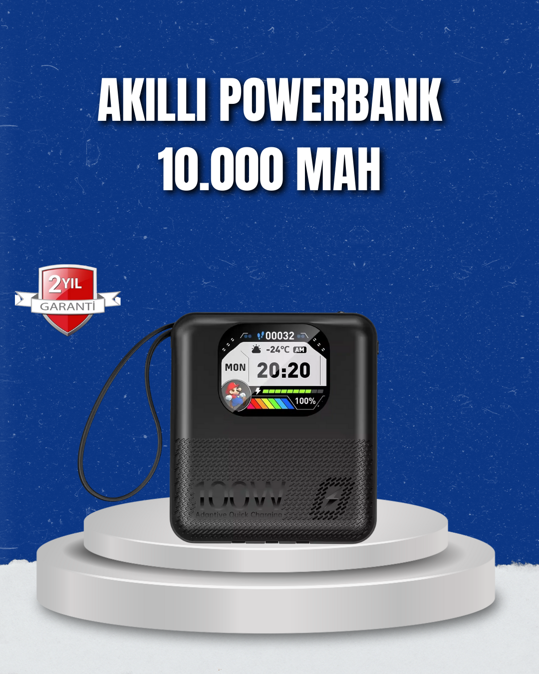 2025 Yeni Seri 10000 mAh Powerbank Bluetooth Bağlantılı Hızlı Şarj