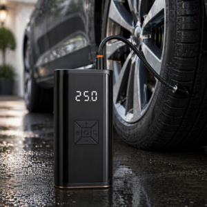 Kablosuz Lastik Şişirme Kompresörü Dijital Ekranlı Powerbank Özellikli Hava Pompası