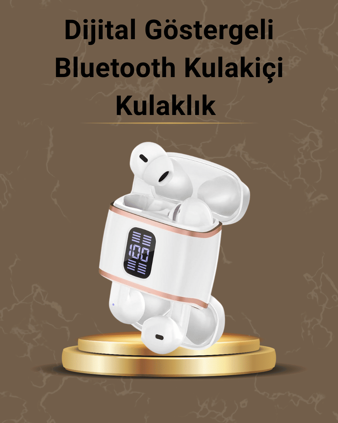 Dijital Göstergeli Bluetooth Kulakiçi Kulaklık – 4’lü Paket, Gürültü Engellemeli