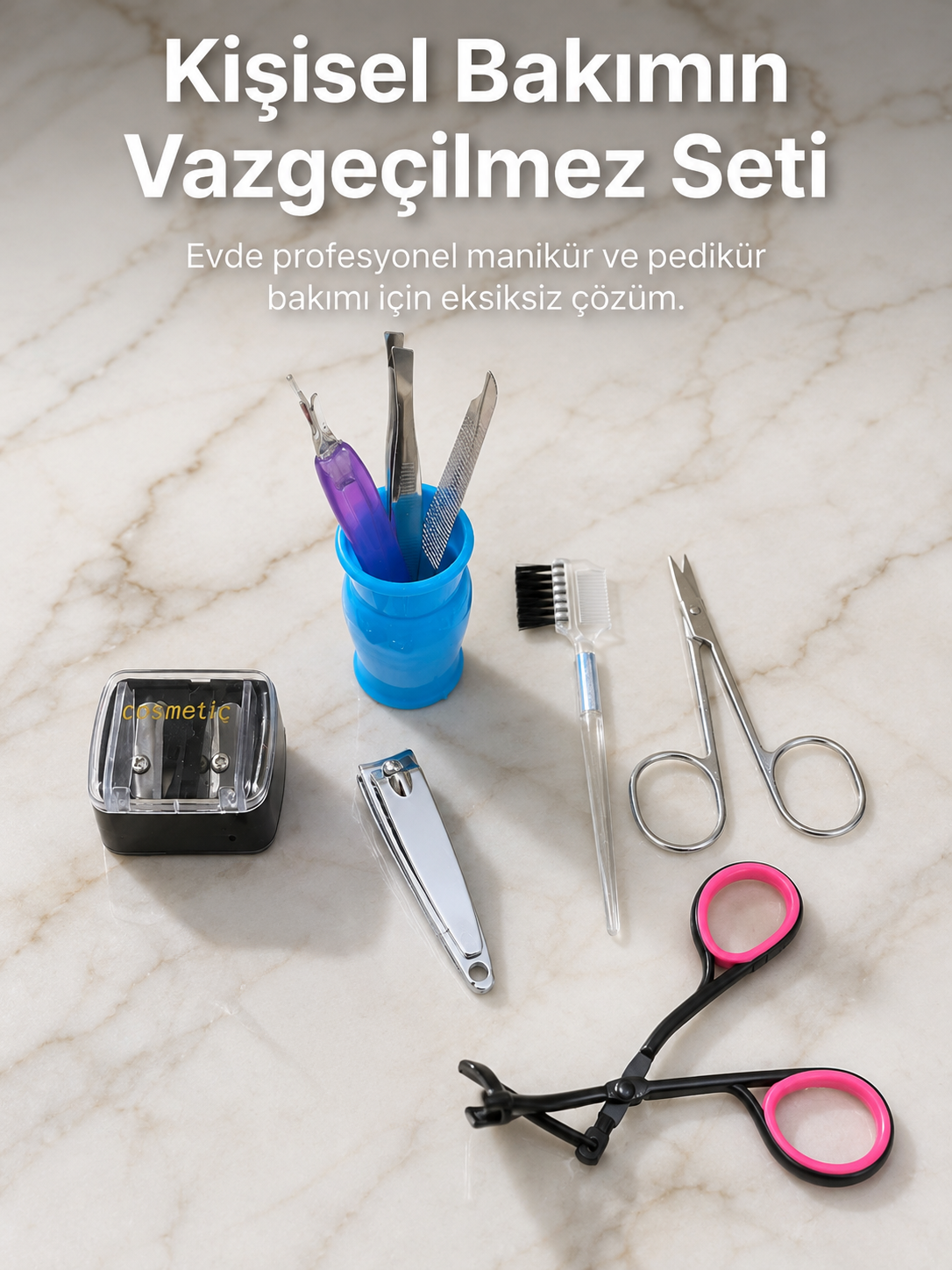 Taşınabilir Manikür Bakım Seti Günlük El Ayak ve Kaş Bakım Kiti