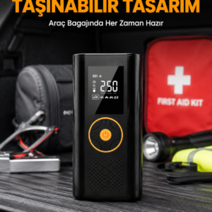 Dijital Göstergeli Taşınabilir Hava Kompresörü Güçlü Şişirme Performansı Yeni Nesil