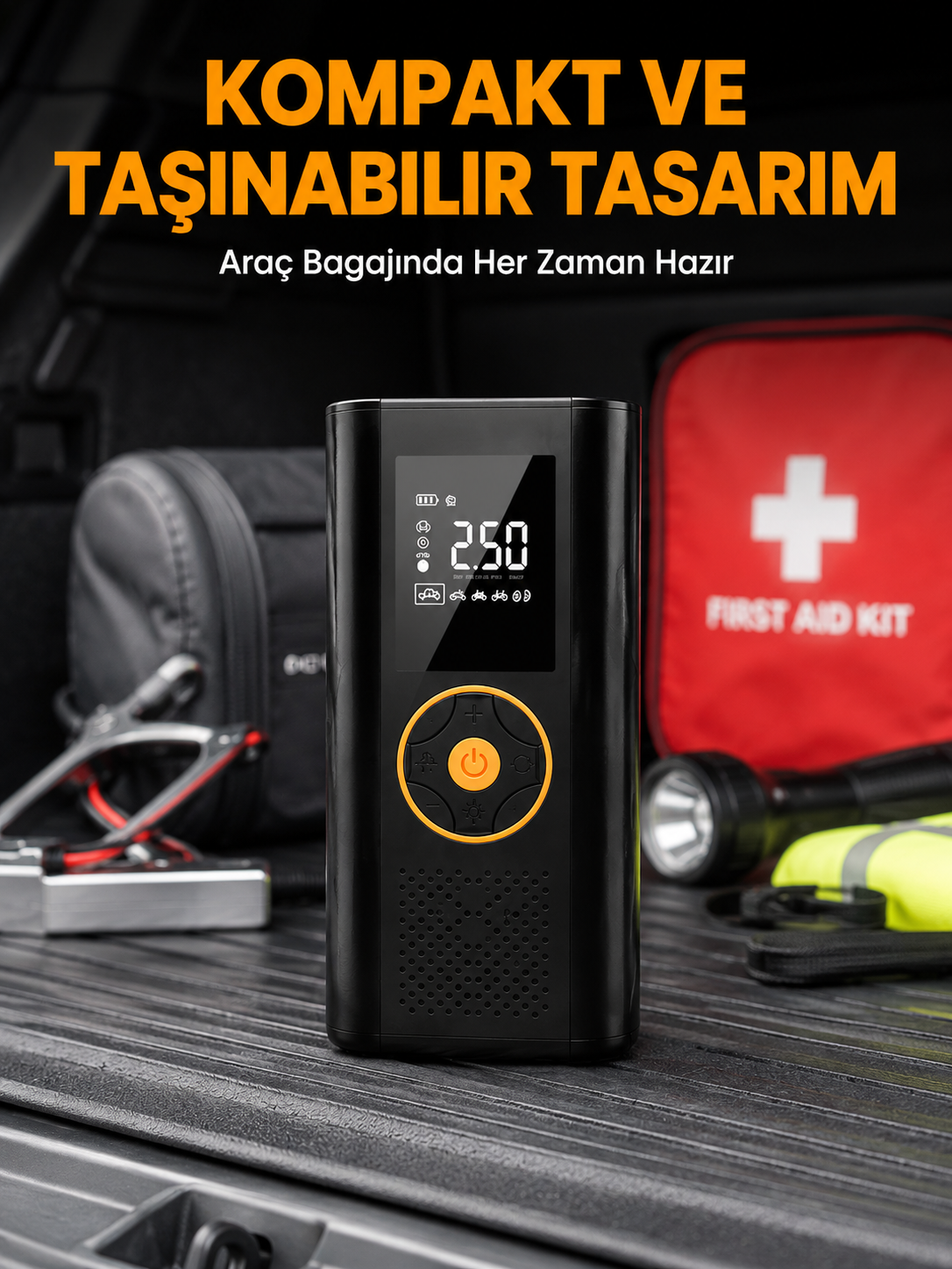 Dijital Göstergeli Taşınabilir Hava Kompresörü Güçlü Şişirme Performansı Yeni Nesil