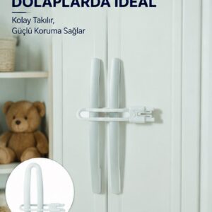 4 Adet Çocuk Güvenlik Dolap Kilidi Dayanıklı ve Uzun Ömürlü Tasarım Yeni Nesil