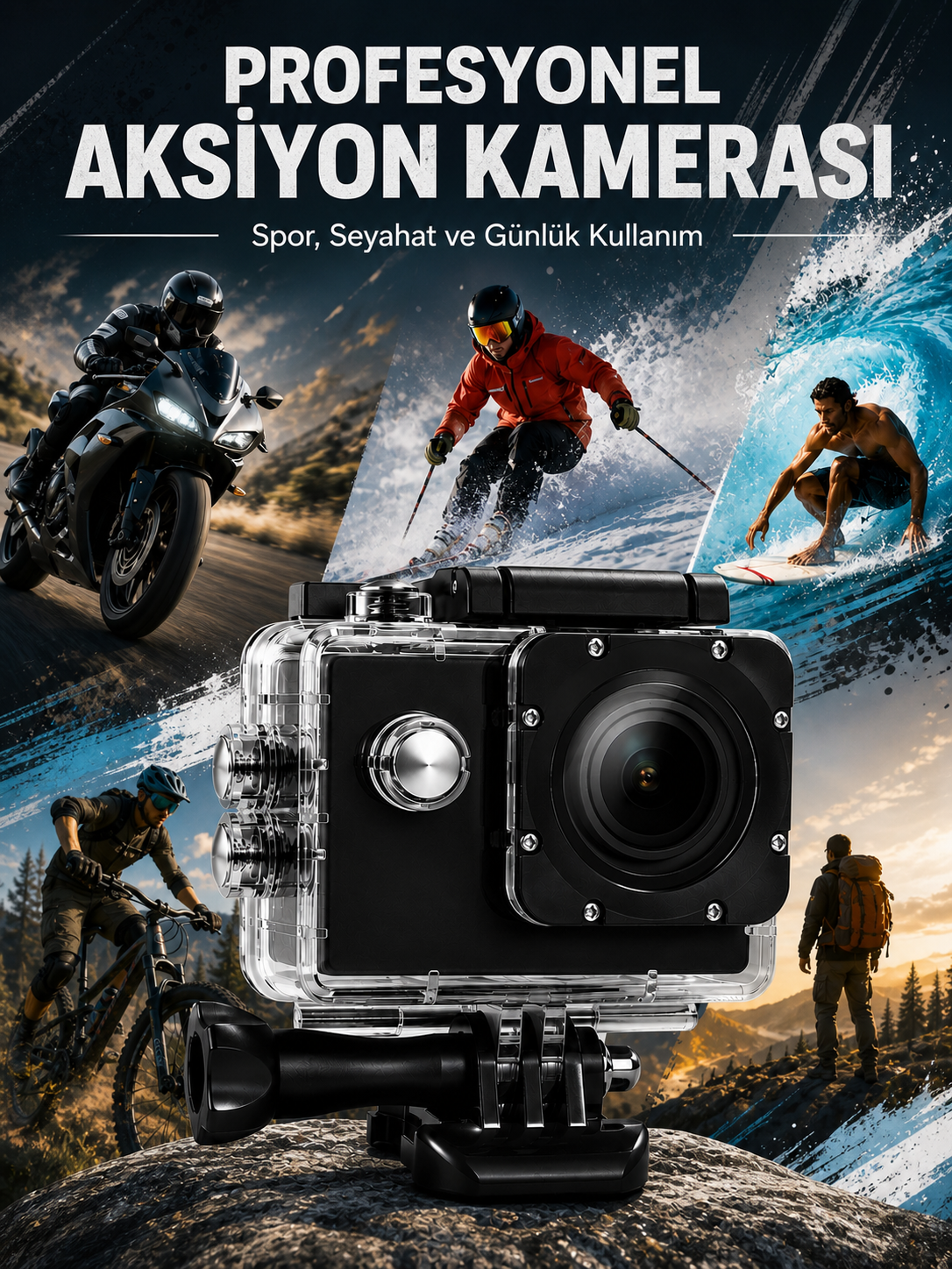 Yüksek Görüntü Kalitesi Sunan 1080P Full HD Aksiyon Kamerası