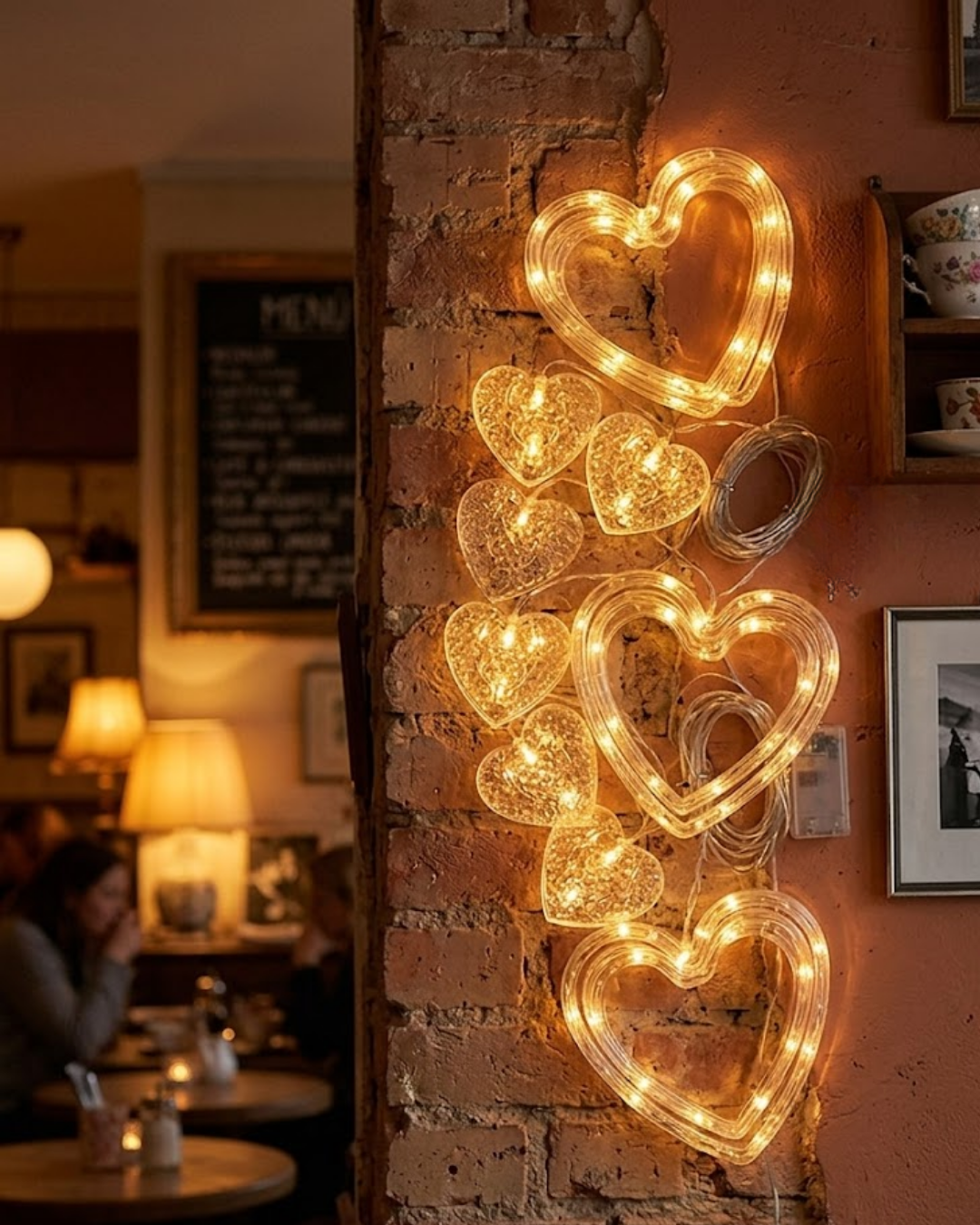 Dekoratif Kalp LED Neon Lamba Romantik Oda Balkon ve Masa Üstü Işığı