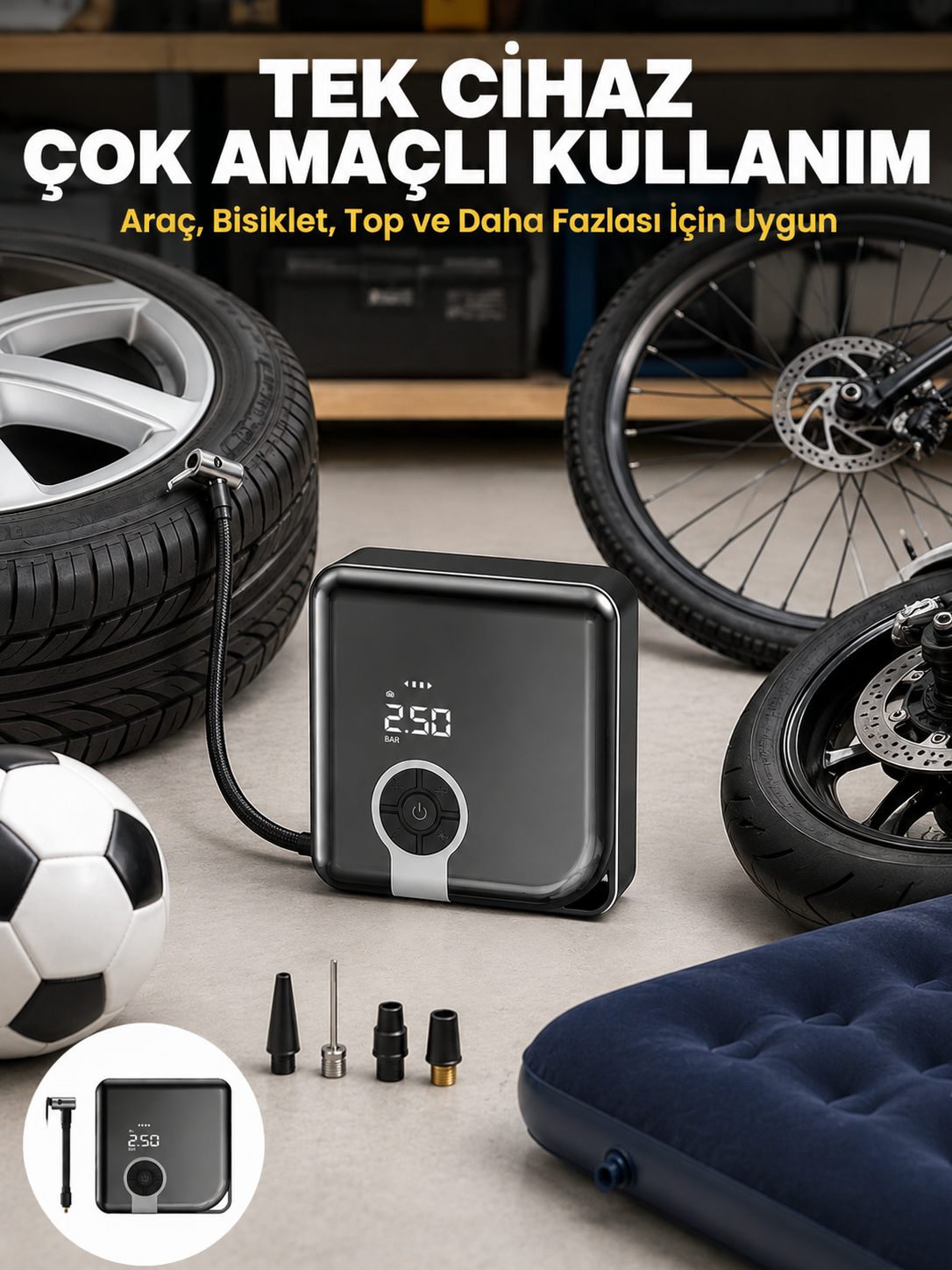 150 PSI Yüksek Basınç Kapasiteli Diyafram Tip KompresörYeni Nesil