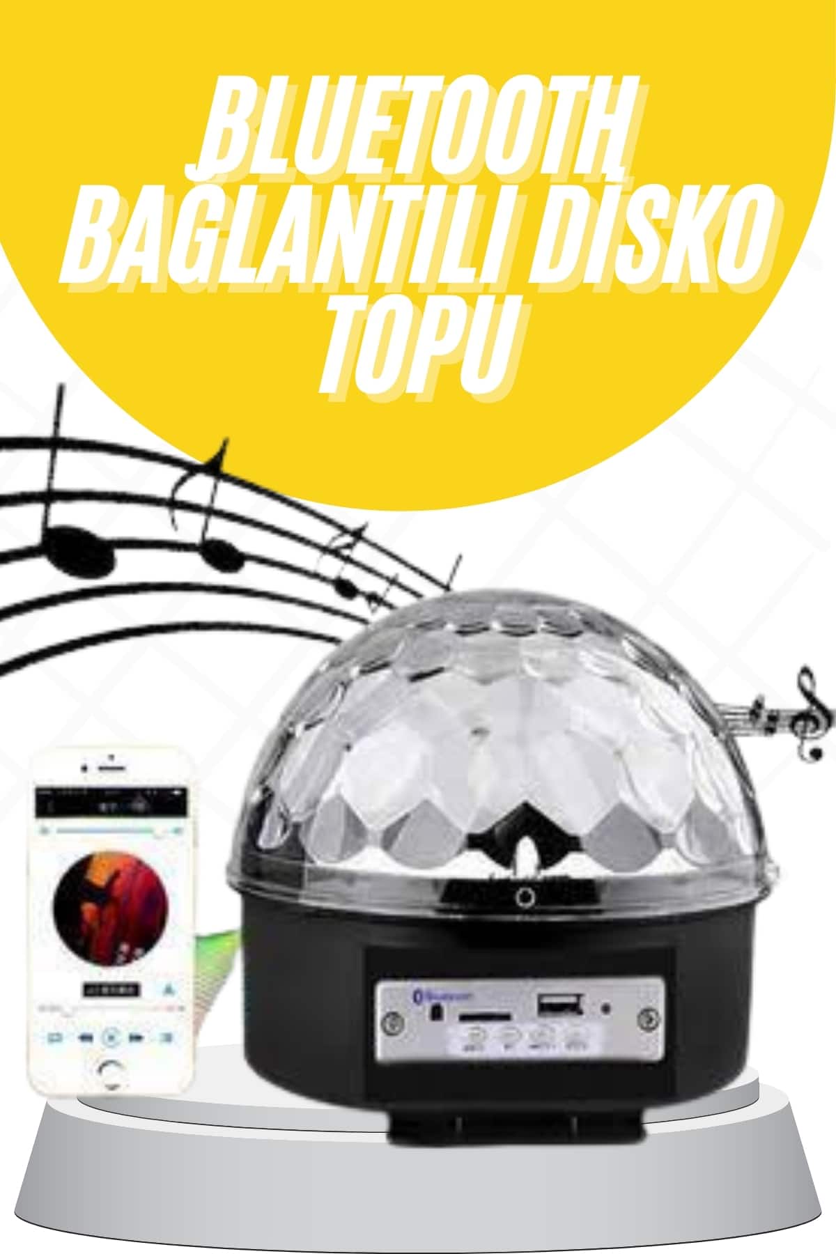 Bluetooth Bağlantılı Renkli Işıklı Lazer Parti Disko Topu Led Küre