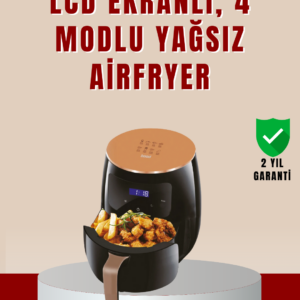 6 Litre Büyük Kapasiteli Dokunmatik Airfryer 2400W Yağsız Fritöz