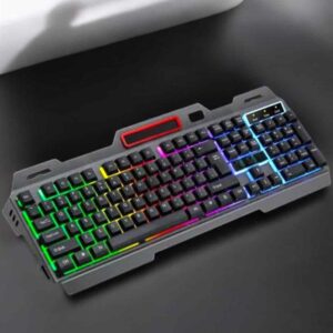 Led Işıklı Oyuncu Klavye Usb Girişli RGB Işıklı Q Klavye Mouse Hediyeli
