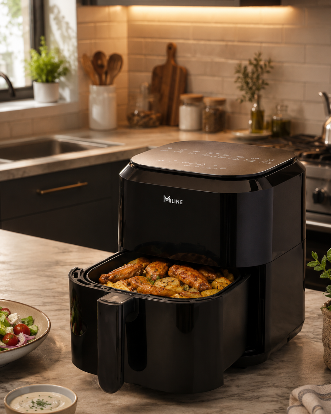 Dokunmatik Air Fryer 4 Litre Yağsız Fritöz 1360W Güçlü Pişirme