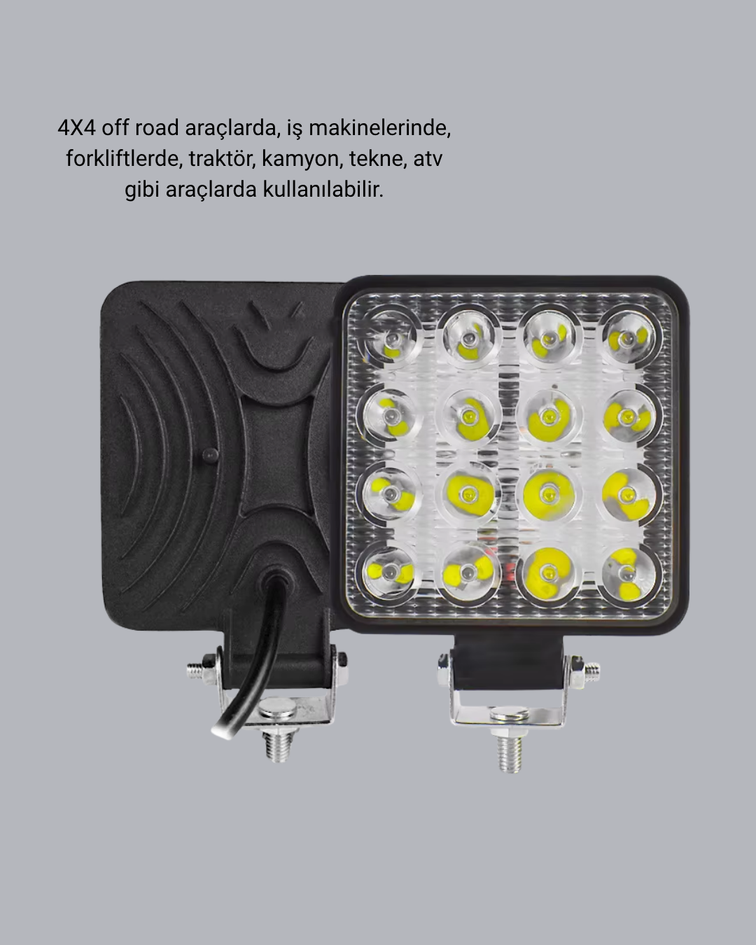 Araç Tipi LED Çalışma Lambası – IP65 Koruma, Alüminyum Kasa, Geniş Görüş Açılı
