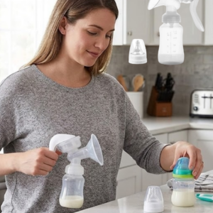 BPA İçermez Manuel Anne Sütü Pompası Biberon Başlıklı Ergonomik