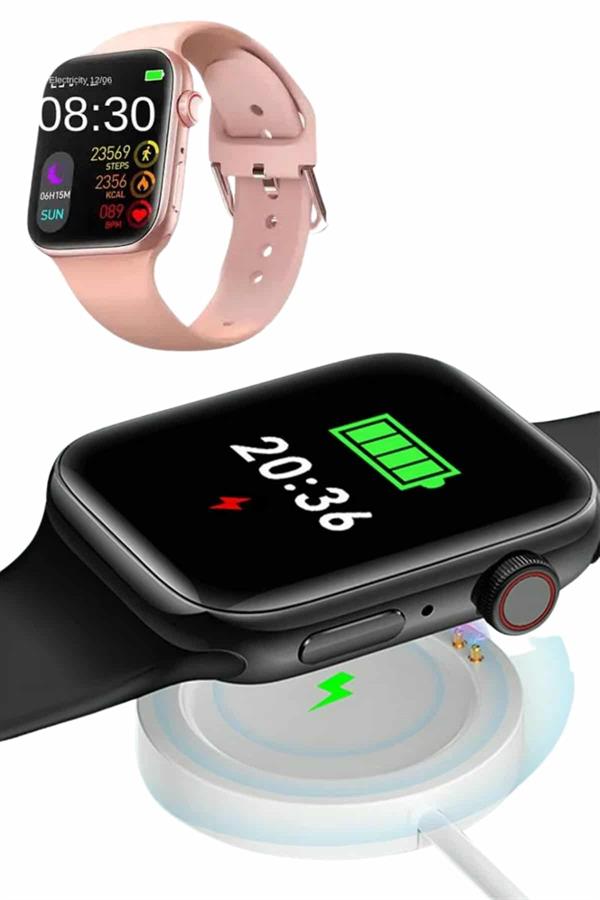 Pembe Akıllı Saat 49mm iOS & Android Uyumlu Arama Özellikli