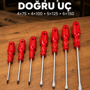 Manyetik Uçlu 7 Parça Tornavida Seti Düz ve Yıldız Tornavida