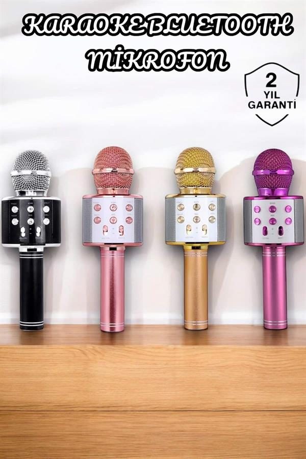 Şarjlı ve Uzun Pil Ömürlü Karaoke Mikrofon USB Bellek Destekli, Profesyonel Ses