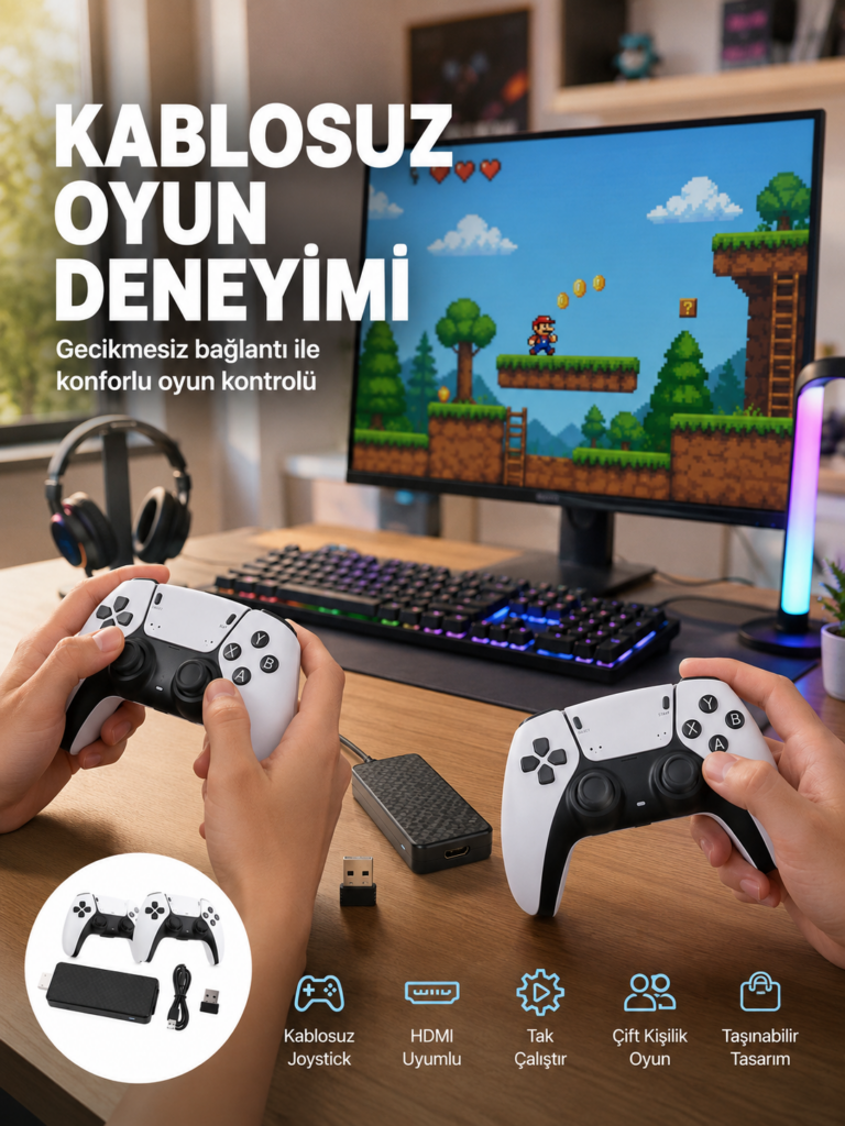 20600 Oyunlu Retro Oyun Konsolu Kablosuz Joystick Yeni Nesil