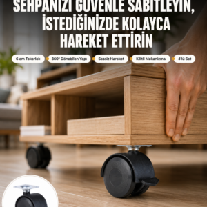 Sehpa ve Restoran Arabası İçin Kilitli Ayak 4’lü