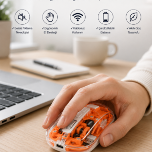 Kablosuz Mouse Fare 5.0 Bluetooth Bağlantılı USB Girişli Yeni Nesil