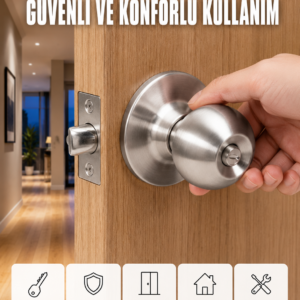 Estetik Güvenli Topuzlu Kapı Kilidi