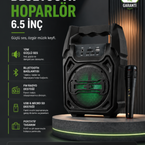10W Güçlü Ses Performanslı Bluetooth Karaoke Hoparlörü