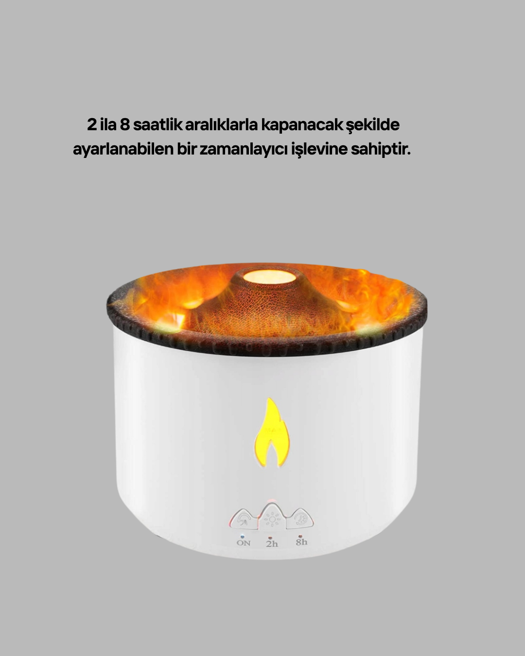 Alev Efektli Buhar Makinesi – Aromaterapi, Nemlendirme ve Işık Modlu Tasarım Yeni Nesil