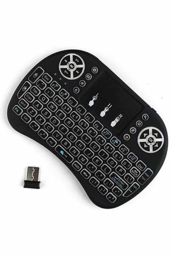 Kablosuz Türkçe Q Klavye RGB Işıklı Televizyon Ps3 Dokunmatik Mouse