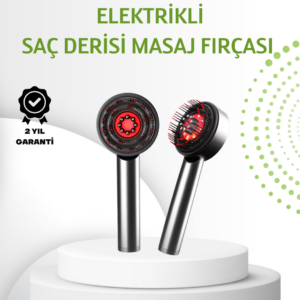 Şarjlı Saç Derisi Masaj Cihazı Kırmızı Işık ve 3D Tarak Dişli
