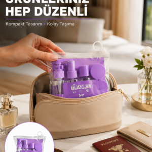 Seyahat Bakım Seti 5 Parça Sızdırmaz Şeffaf Kapaklı 30ml Yeni Nesil