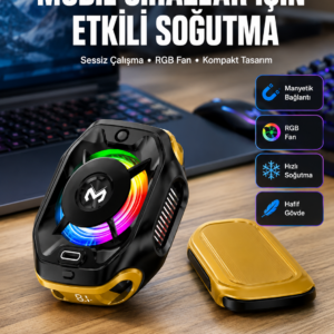 Manyetik Montajlı Dijital Ekranlı Telefon Soğutucu  Yeni Nesil