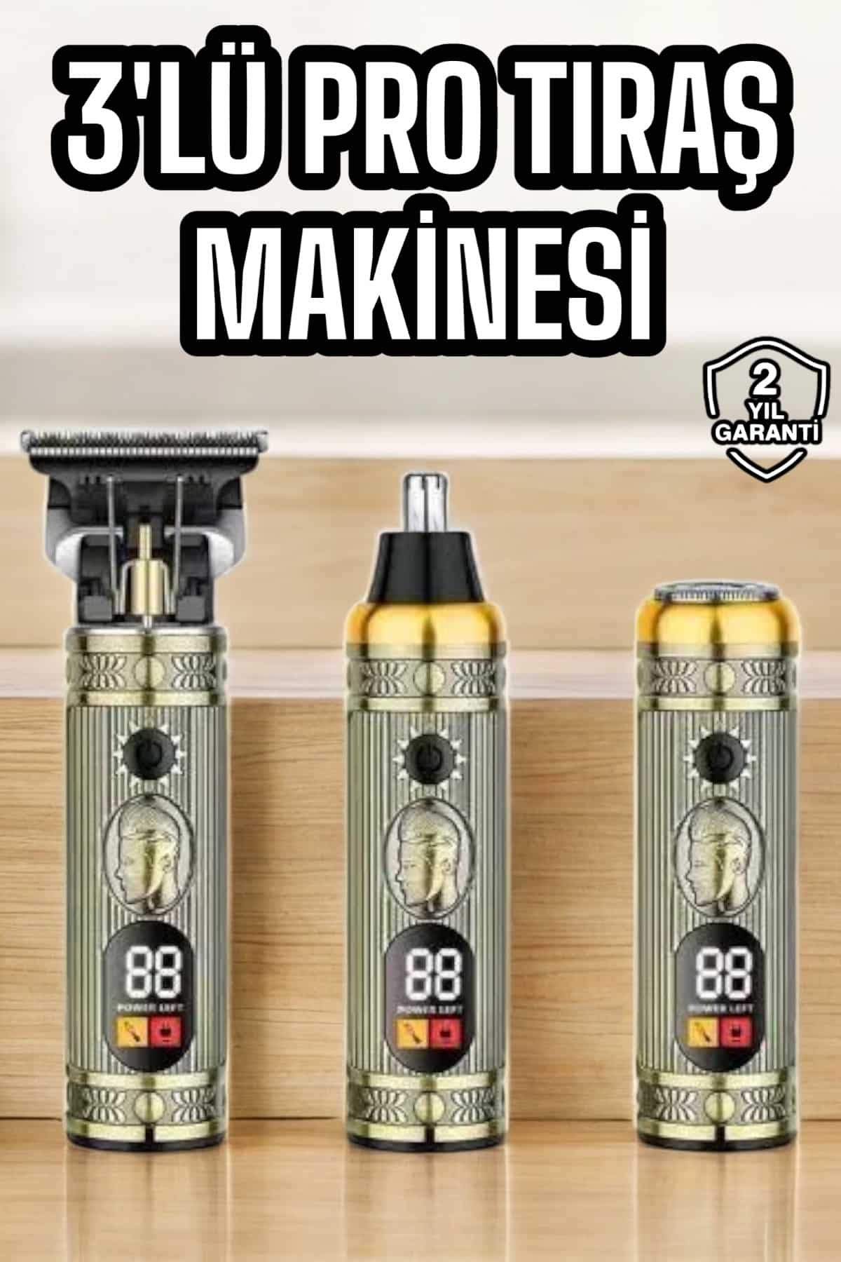 Dijital Göstergeli Pro 3 Başlıklı Yeni Nesil Tıraş Makinesi