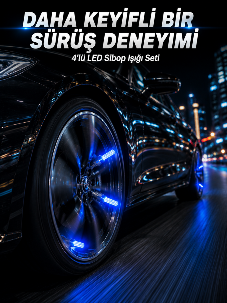 4'lü LED Sibop Işığı Hareket Sensörlü Araç Lastik Sibop Lambası