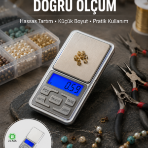 Mavi Işıklı LCD Ekranlı Hassas Tartı Terazisi Yeni Nesil