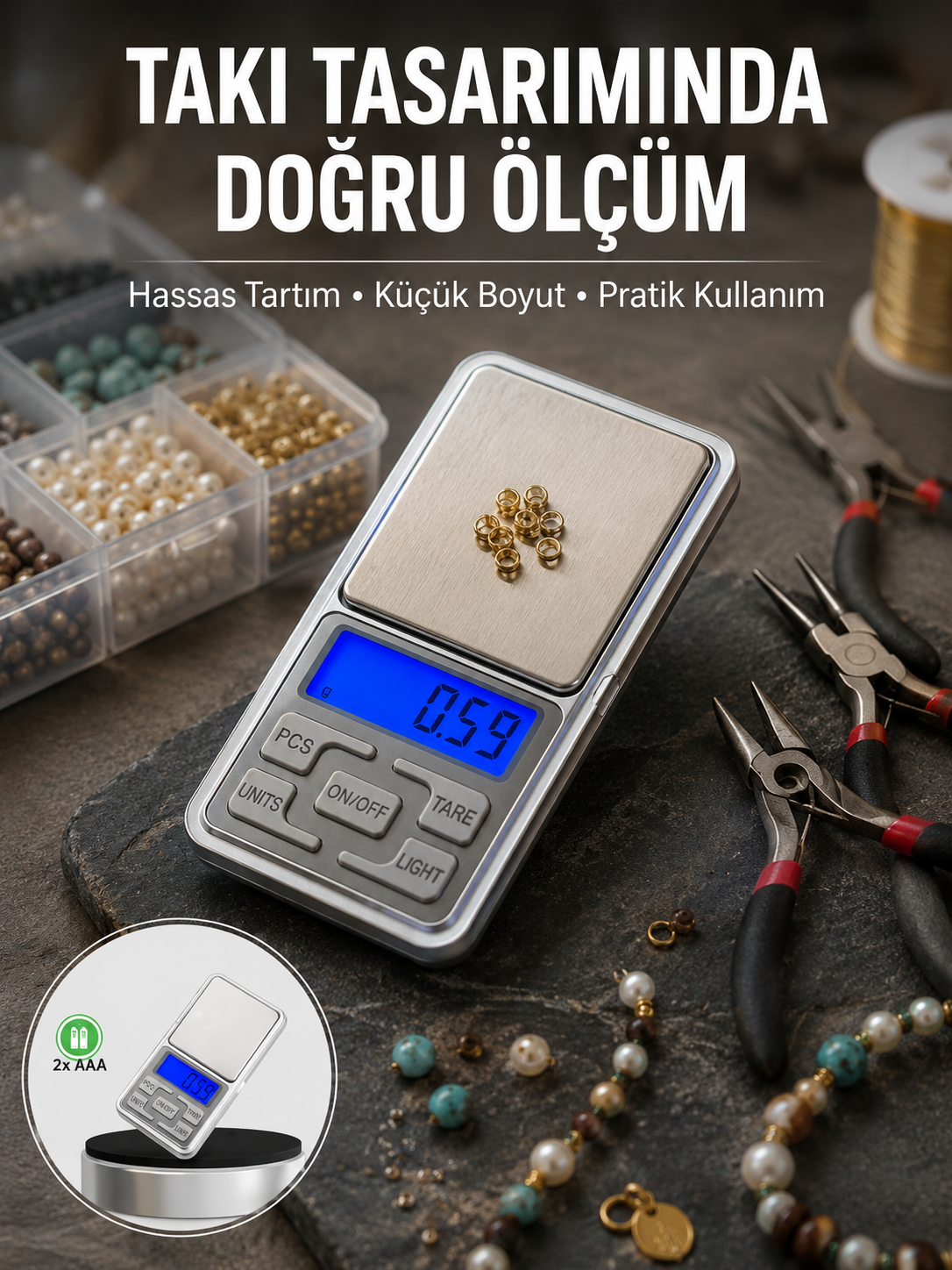 Mavi Işıklı LCD Ekranlı Hassas Tartı Terazisi Yeni Nesil