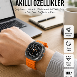2025 Model Gelişmiş Özellikli Nabız Sensörlü Spor Takibi Yapabilen Titreşimli Saat
