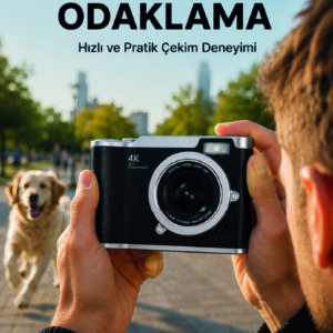 Otomatik Odaklamalı 4K Dijital Kamera 2.4 İnç HD Ekran