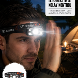 Şarj Edilebilir LED Far Hareket Sensörlü 5 Modlu Outdoor Yeni Nesil