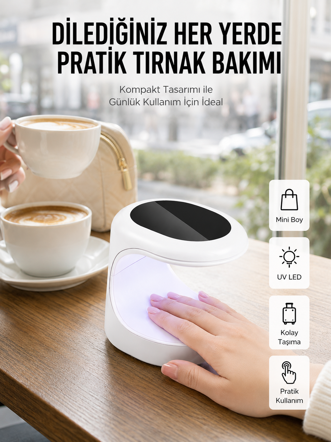 Kalıcı Oje Kurutucu UV Led Teknolojisi Taşınabilir Mini Tırnak Kurutucu