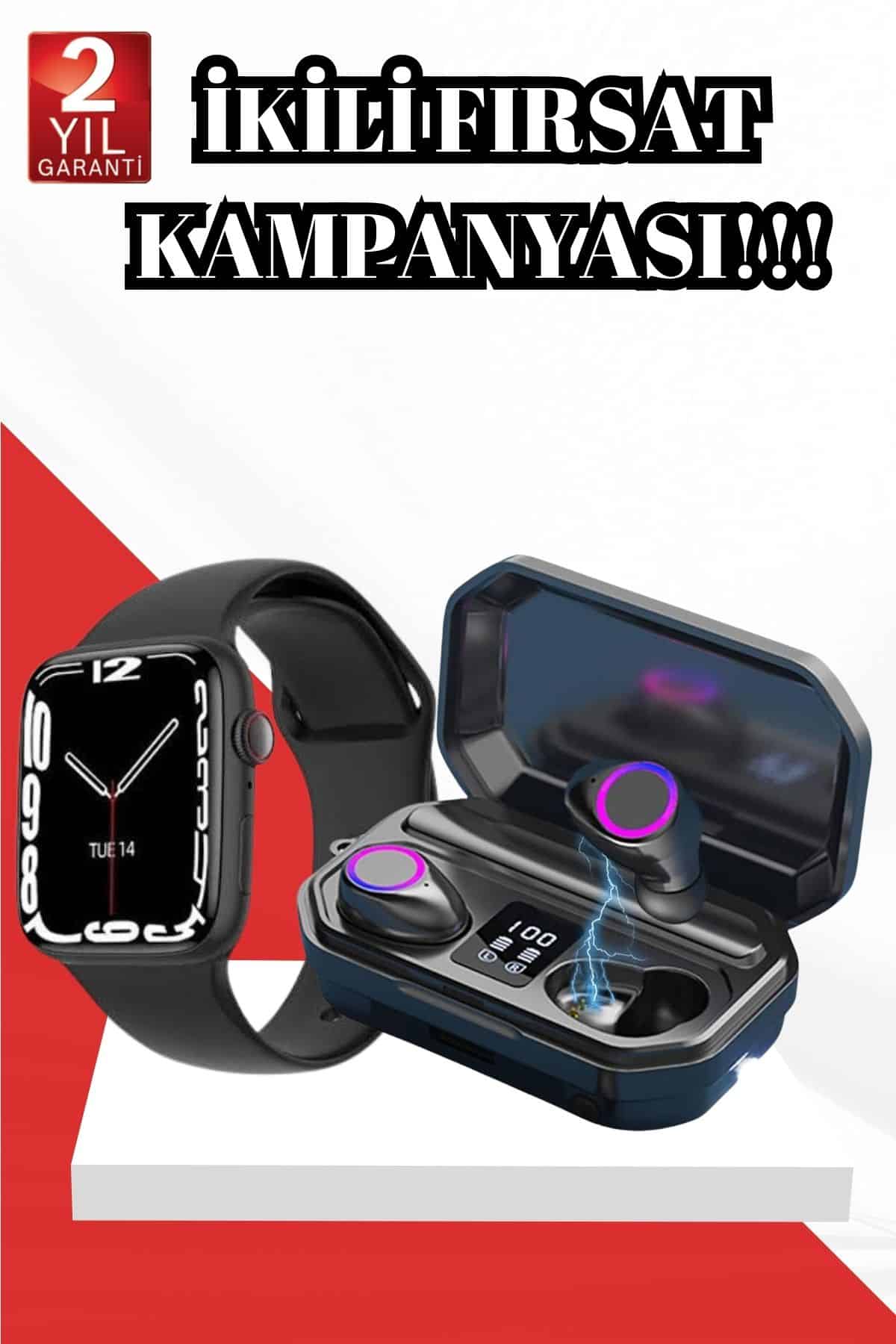 Akıllı Saat 2025 Model ve 5.0 Bluetooth Kulaklık Dokunmatik Ekranlı