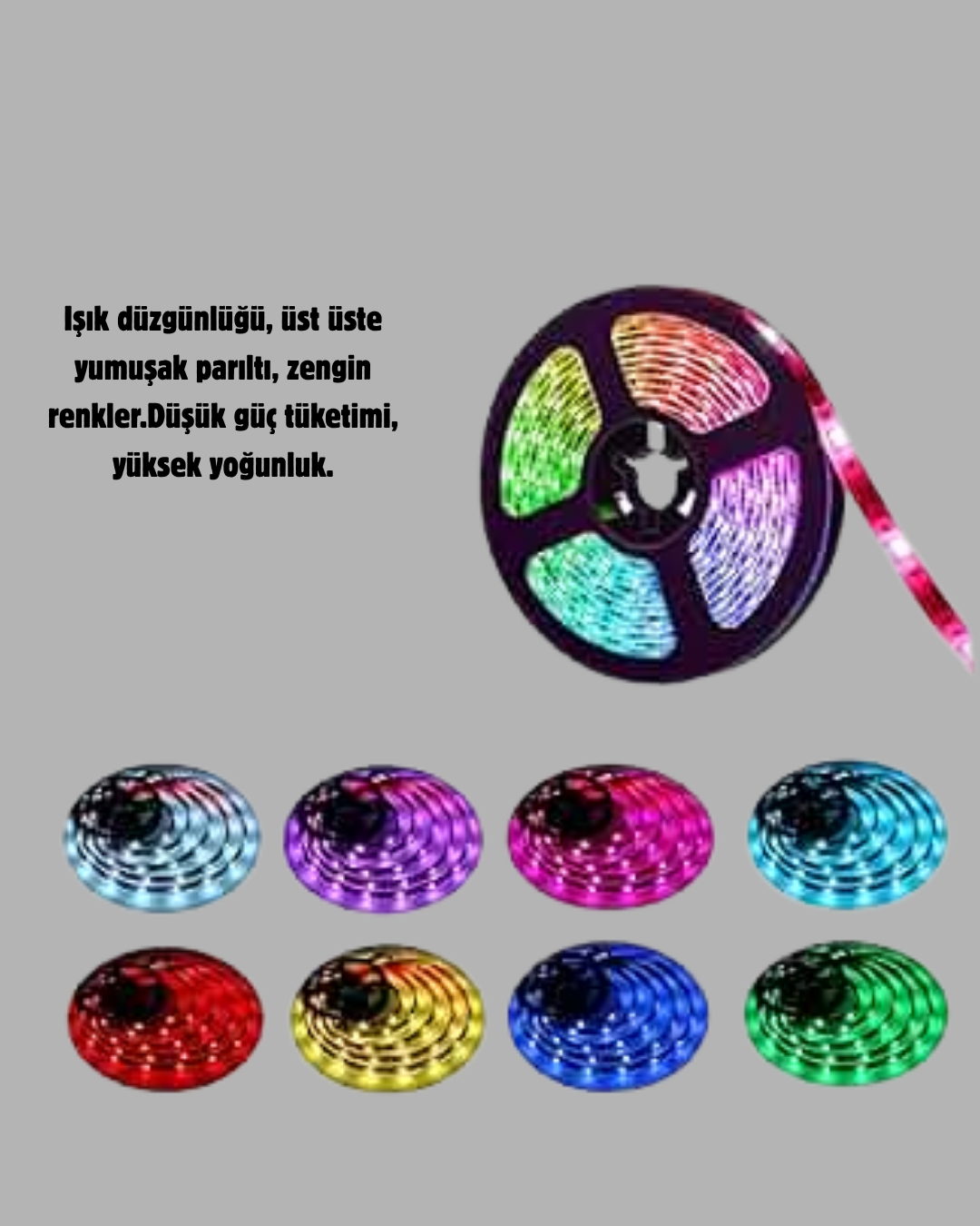 RGB Smart Şerit LED – TV Arkası ve Dekoratif Alanlar İçin Işık Şeridi