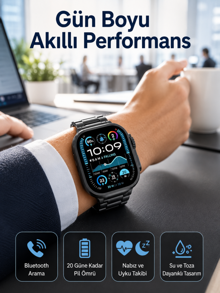 Akıllı Saat Arama Konuşma GPS ve NFC Özelliği 3 Kordonlu Amoled Ekran
