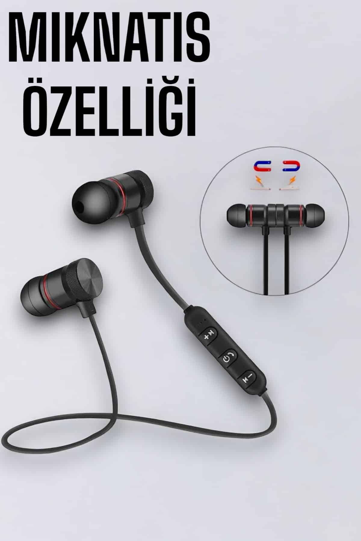 Kablosuz Sport Mıknatıslı Mikrofonlu Kulak İçi Kulaklık