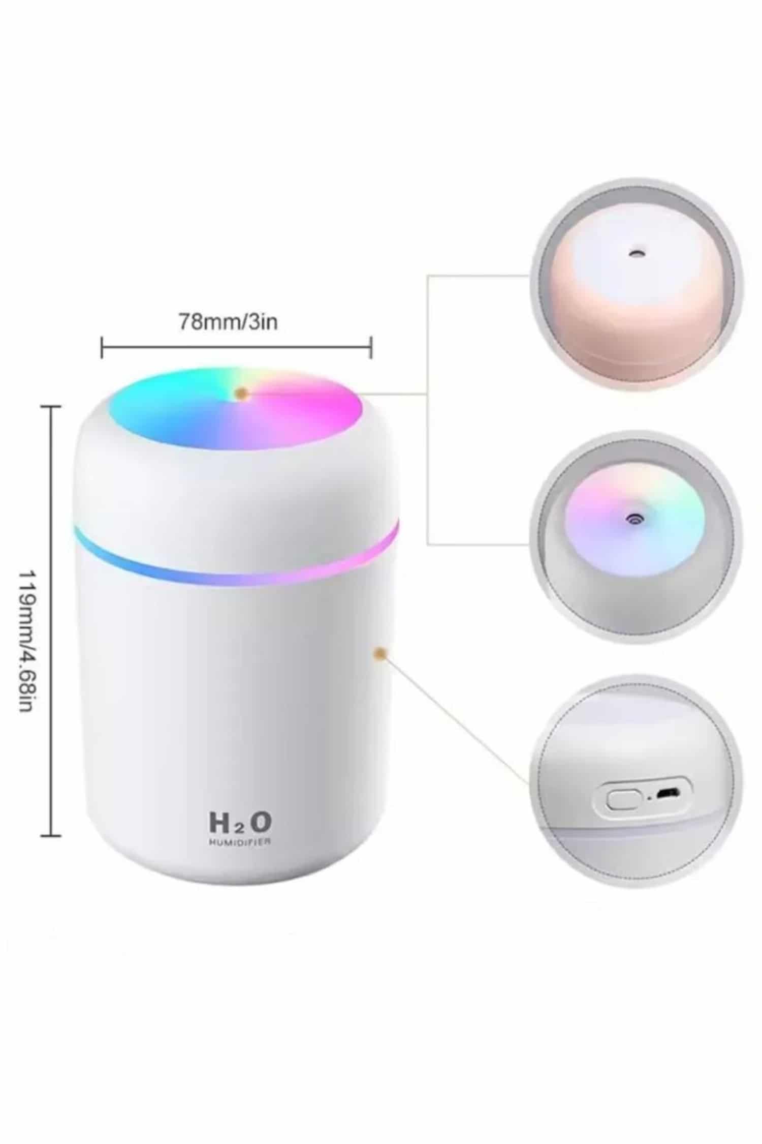 Hava Nemlendirici Buhar Makinesi Led Işıklı USB Dekoratif Nemlendirici Yeni Nesil